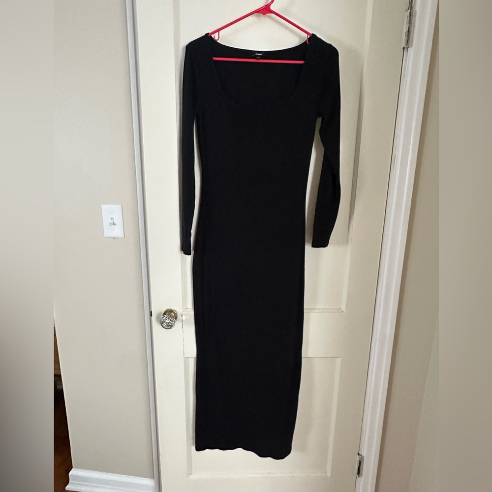Express Long Sleeve Fitted Maxi Dress